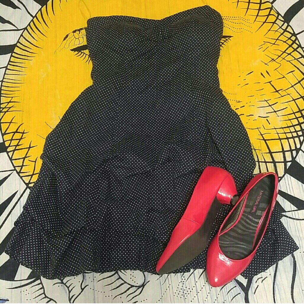 Strapless Polka Dot Pinup Dress